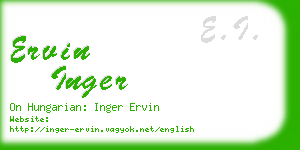 ervin inger business card